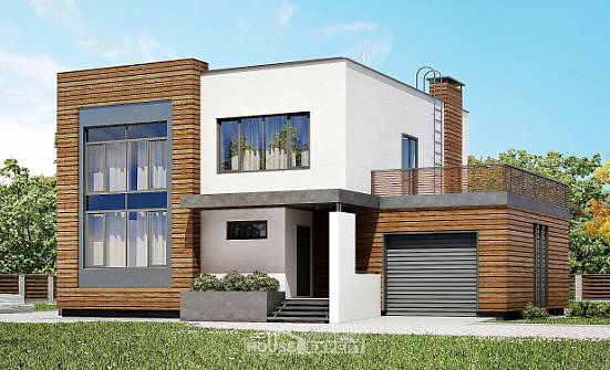 220-003-П Проект двухэтажного дома, гараж, уютный домик из твинблока Владикавказ | Проекты домов от House Expert