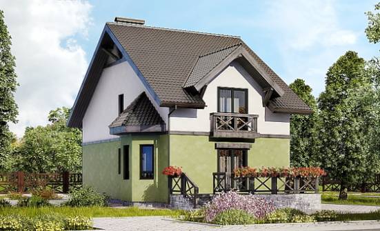 120-003-П Проект двухэтажного дома мансардный этаж, классический домик из блока Владикавказ | Проекты домов от House Expert