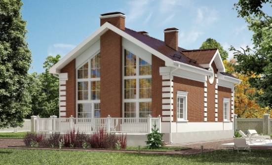 160-009-П Проект двухэтажного дома мансардой, доступный дом из бризолита Владикавказ | Проекты домов от House Expert