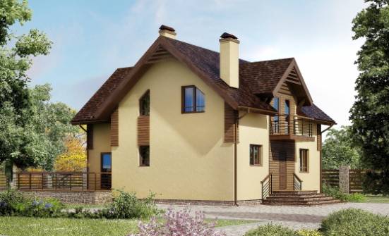 150-009-Л Проект двухэтажного дома с мансардой, бюджетный загородный дом из пеноблока Владикавказ | Проекты домов от House Expert