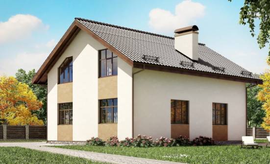 170-002-П Проект двухэтажного дома мансардный этаж, небольшой домик из газобетона Владикавказ | Проекты домов от House Expert