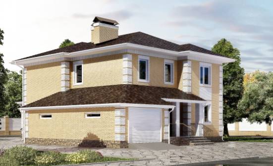 220-006-Л Проект двухэтажного дома и гаражом, красивый домик из керамзитобетонных блоков Владикавказ | Проекты домов от House Expert