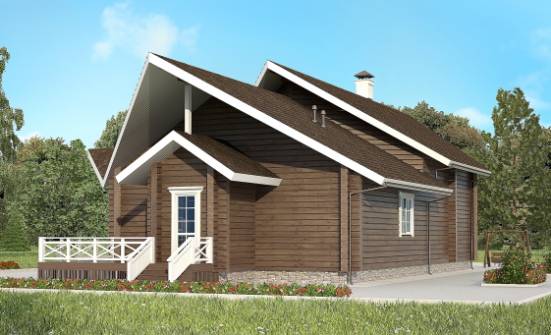 210-002-Л Проект двухэтажного дома мансардой, простой коттедж из дерева Владикавказ | Проекты домов от House Expert