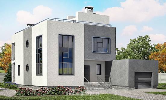 255-001-П Проект двухэтажного дома, гараж, просторный домик из твинблока Владикавказ | Проекты домов от House Expert