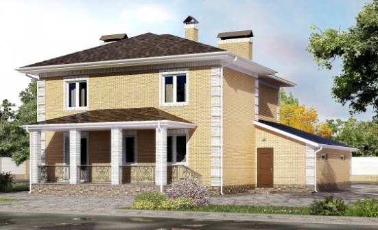 220-006-Л Проект двухэтажного дома и гаражом, красивый домик из керамзитобетонных блоков Владикавказ | Проекты домов от House Expert