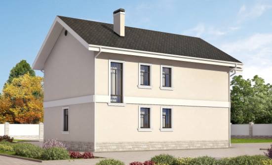 170-008-Л Проект двухэтажного дома, скромный дом из поризованных блоков Владикавказ | Проекты домов от House Expert