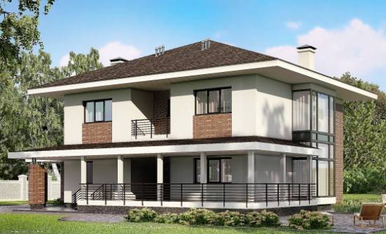 275-002-П Проект двухэтажного дома и гаражом, красивый домик из кирпича Владикавказ | Проекты домов от House Expert