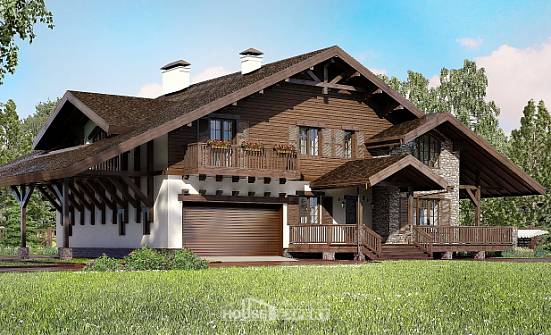 320-001-П Проект двухэтажного дома с мансардным этажом и гаражом, просторный домик из кирпича Владикавказ | Проекты домов от House Expert