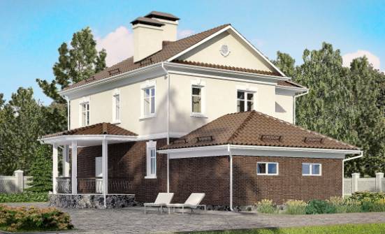 190-002-Л Проект двухэтажного дома и гаражом, современный загородный дом из бризолита Владикавказ | Проекты домов от House Expert