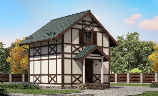 060-002-П Проект двухэтажного дома мансардой, простой дом из бревен Владикавказ | Проекты домов от House Expert