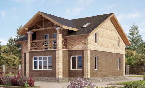 160-014-П Проект двухэтажного дома, доступный загородный дом из поризованных блоков Владикавказ | Проекты домов от House Expert