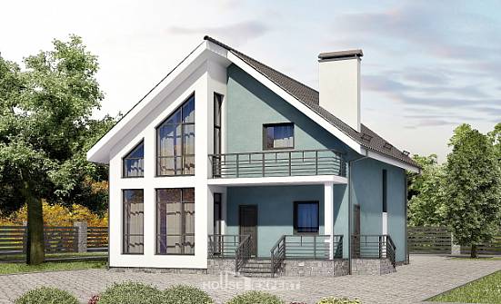 170-006-П Проект двухэтажного дома с мансардным этажом, компактный дом из керамзитобетонных блоков Владикавказ | Проекты домов от House Expert