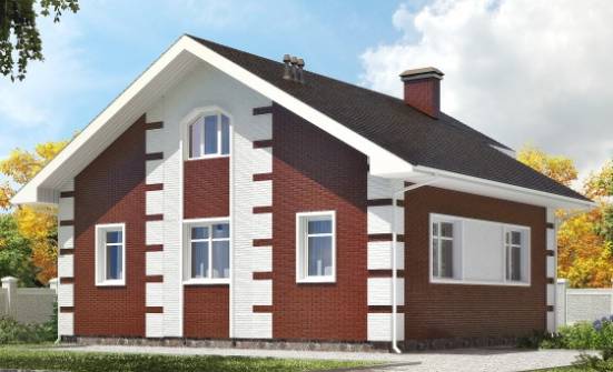 115-001-П Проект двухэтажного дома с мансардой, простой домик из твинблока Владикавказ | Проекты домов от House Expert