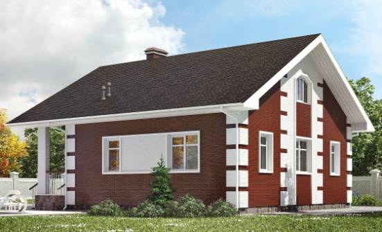 115-001-П Проект двухэтажного дома с мансардой, простой домик из твинблока Владикавказ | Проекты домов от House Expert