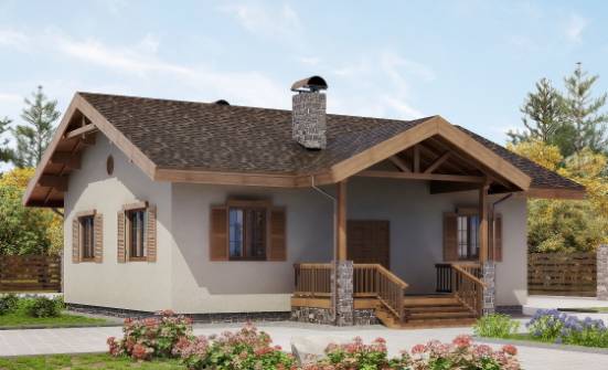 090-002-Л Проект одноэтажного дома, небольшой дом из кирпича Владикавказ | Проекты домов от House Expert