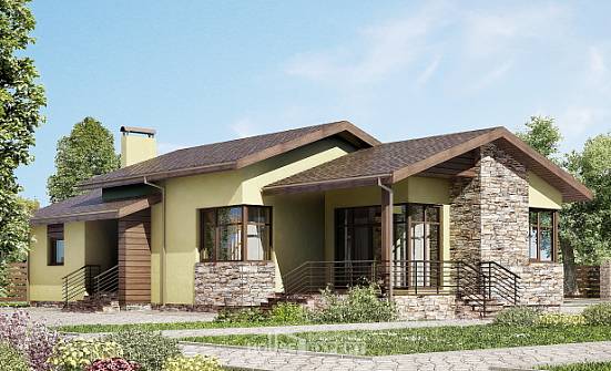 130-007-Л Проект одноэтажного дома, красивый домик из газосиликатных блоков Владикавказ | Проекты домов от House Expert