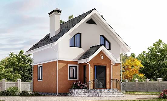 070-001-Л Проект двухэтажного дома с мансардным этажом, скромный коттедж из поризованных блоков Владикавказ | Проекты домов от House Expert