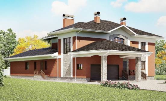 400-002-Л Проект двухэтажного дома, гараж, классический коттедж из кирпича Владикавказ | Проекты домов от House Expert
