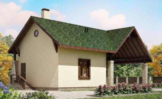 060-001-Л Проект двухэтажного дома мансардой, гараж, дешевый загородный дом из газобетона Владикавказ | Проекты домов от House Expert