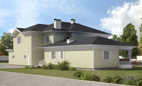 410-002-Л Проект двухэтажного дома, гараж, большой коттедж из твинблока Владикавказ | Проекты домов от House Expert