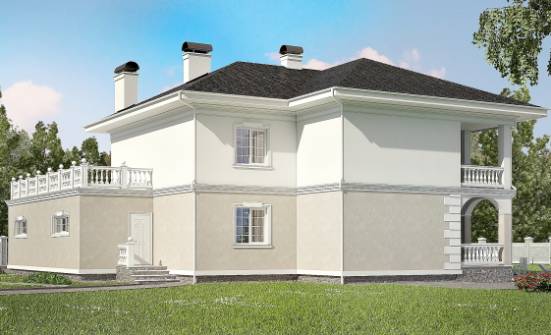340-002-П Проект двухэтажного дома, гараж, классический дом из кирпича Владикавказ | Проекты домов от House Expert