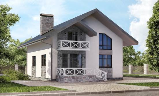 155-001-Л Проект двухэтажного дома с мансардой и гаражом, недорогой домик из пеноблока Владикавказ | Проекты домов от House Expert