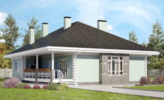 135-003-Л Проект одноэтажного дома, бюджетный дом из теплоблока Владикавказ | Проекты домов от House Expert