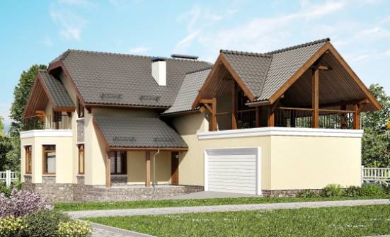 255-003-П Проект трехэтажного дома мансардный этаж, гараж, классический домик из газосиликатных блоков Владикавказ | Проекты домов от House Expert
