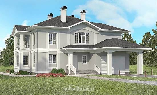 360-001-П Проект двухэтажного дома и гаражом, классический дом из кирпича Владикавказ | Проекты домов от House Expert