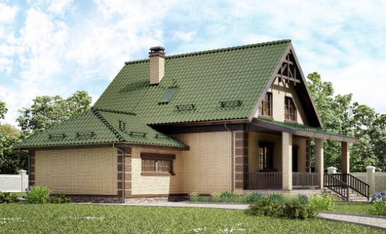 160-007-П Проект двухэтажного дома мансардный этаж, гараж, компактный домик из арболита Владикавказ | Проекты домов от House Expert