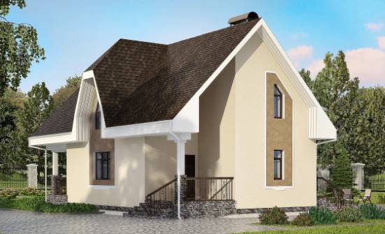 125-001-Л Проект двухэтажного дома с мансардой, простой загородный дом из поризованных блоков Владикавказ | Проекты домов от House Expert