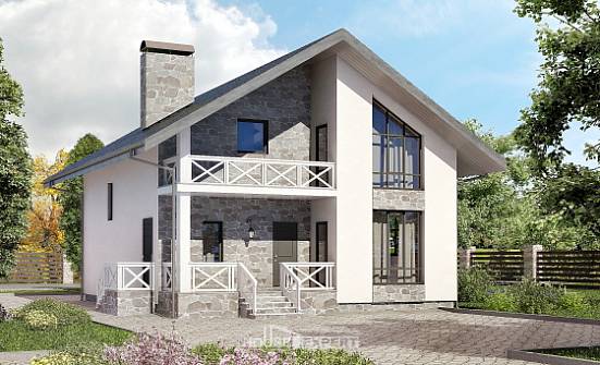 155-001-Л Проект двухэтажного дома с мансардой и гаражом, недорогой домик из пеноблока Владикавказ | Проекты домов от House Expert