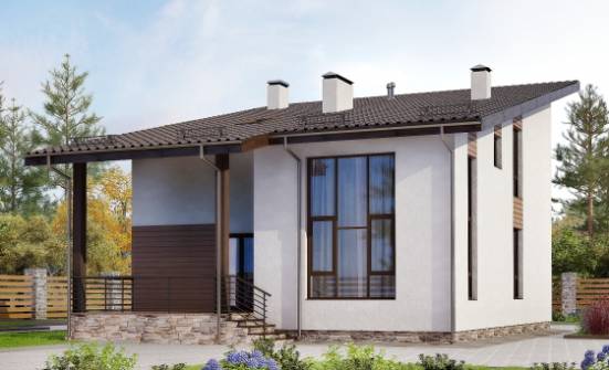 140-005-П Проект двухэтажного дома с мансардой, доступный загородный дом из газосиликатных блоков Владикавказ | Проекты домов от House Expert