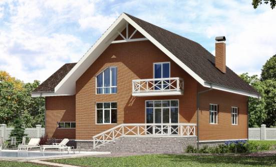 215-001-П Проект двухэтажного дома с мансардой, гараж, средний загородный дом из газобетона Владикавказ | Проекты домов от House Expert