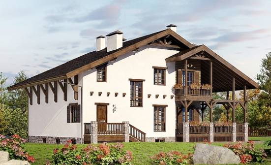 400-004-П Проект трехэтажного дома с мансардой, гараж, большой дом из кирпича Владикавказ | Проекты домов от House Expert