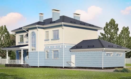 285-003-Л Проект двухэтажного дома и гаражом, большой домик из кирпича Владикавказ | Проекты домов от House Expert