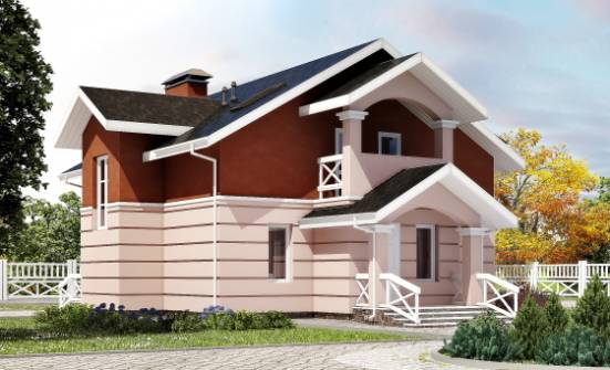 155-009-Л Проект двухэтажного дома мансардный этаж, бюджетный загородный дом из бризолита Владикавказ | Проекты домов от House Expert