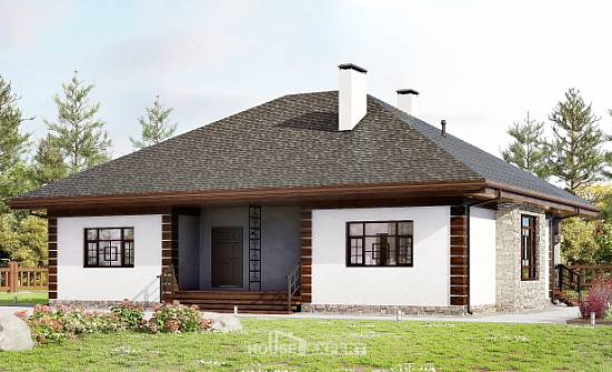 135-003-П Проект одноэтажного дома, бюджетный коттедж из арболита Владикавказ | Проекты домов от House Expert