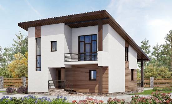 140-005-П Проект двухэтажного дома с мансардой, доступный загородный дом из газосиликатных блоков Владикавказ | Проекты домов от House Expert