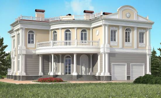 505-001-П Проект двухэтажного дома и гаражом, классический дом из блока Владикавказ | Проекты домов от House Expert