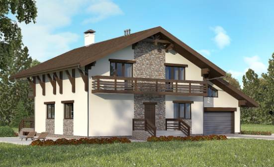 280-001-П Проект двухэтажного дома мансардой, гараж, огромный загородный дом из кирпича Владикавказ | Проекты домов от House Expert