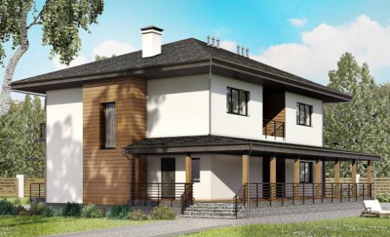 245-001-П Проект двухэтажного дома, просторный коттедж из блока Владикавказ | Проекты домов от House Expert