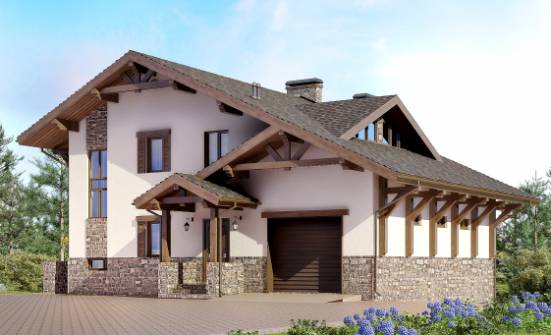 305-002-Л Проект трехэтажного дома мансардой, красивый загородный дом из кирпича Владикавказ | Проекты домов от House Expert