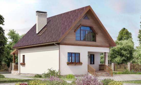 140-001-П Проект двухэтажного дома с мансардой, красивый дом из бризолита Владикавказ | Проекты домов от House Expert