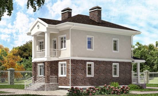 120-001-Л Проект трехэтажного дома, классический коттедж из пеноблока Владикавказ | Проекты домов от House Expert