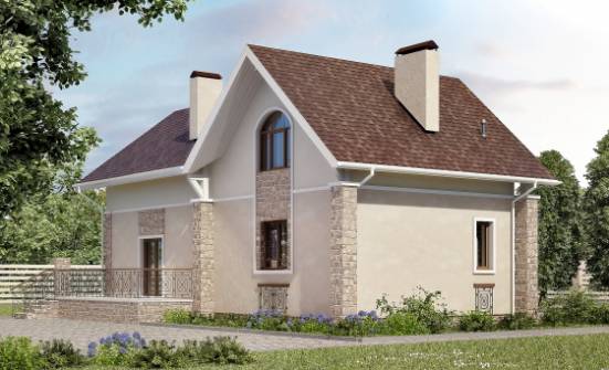 150-012-Л Проект двухэтажного дома с мансардой, бюджетный дом из твинблока Владикавказ | Проекты домов от House Expert