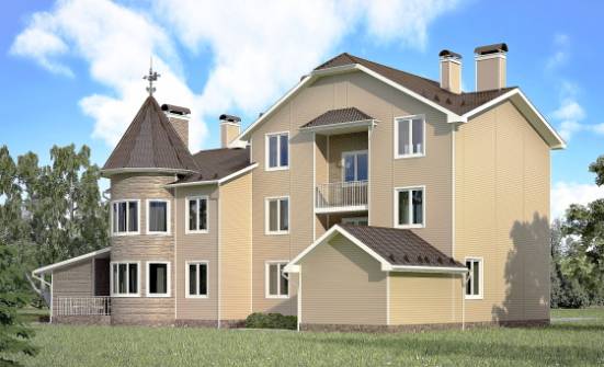555-001-Л Проект трехэтажного дома мансардой, гараж, классический загородный дом из теплоблока Владикавказ | Проекты домов от House Expert