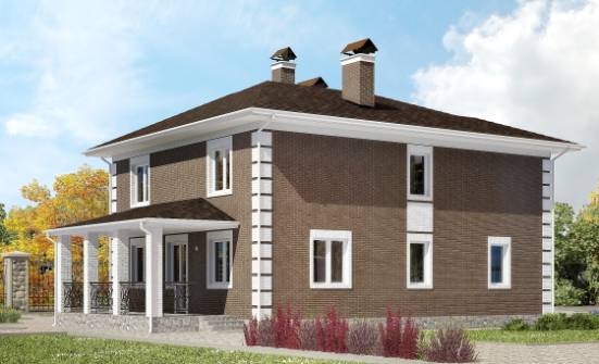 185-002-П Проект двухэтажного дома, компактный коттедж из блока Владикавказ | Проекты домов от House Expert
