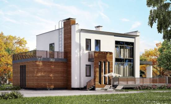 220-003-П Проект двухэтажного дома, гараж, уютный домик из твинблока Владикавказ | Проекты домов от House Expert