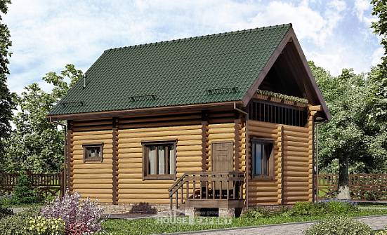 080-003-П Проект двухэтажного дома мансардой, скромный загородный дом из дерева Владикавказ | Проекты домов от House Expert